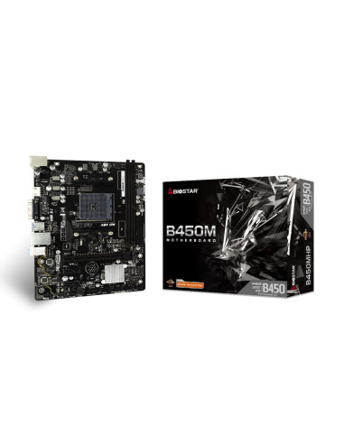 B450MHP,Placa de baza Biostar B450MHP AM4, 2x DDR4, 1x PCIe 3.0 x16, 2x PCIe 2.0 x1, 4x SATA III 6Gbps, 1 Gbps