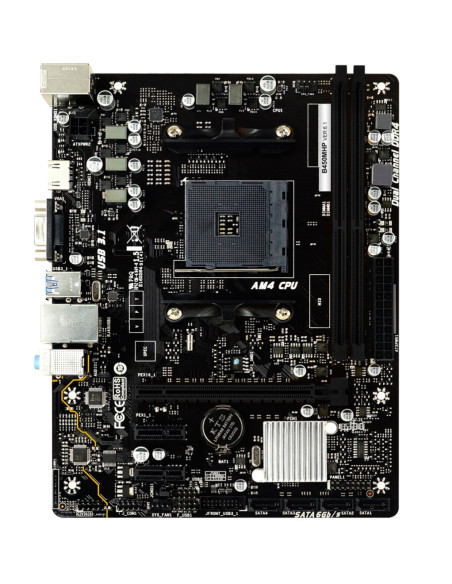 B450MHP,Placa de baza Biostar B450MHP AM4, 2x DDR4, 1x PCIe 3.0 x16, 2x PCIe 2.0 x1, 4x SATA III 6Gbps, 1 Gbps