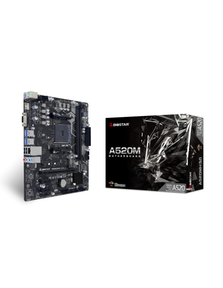 A520MH 3.0,Placa de baza Biostar A520MH 3.0 AM4, 2x DDR4 4400MHz, 1x PCIe 3.0 x16, 2x PCIe 3.0 x1, 1x M.2, 4x SATA III 6 Gbps, 1