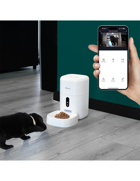 TLL331461,Tellur Dispenser de mancare Smart pentru animale de companie, capacitate 4L, Alb