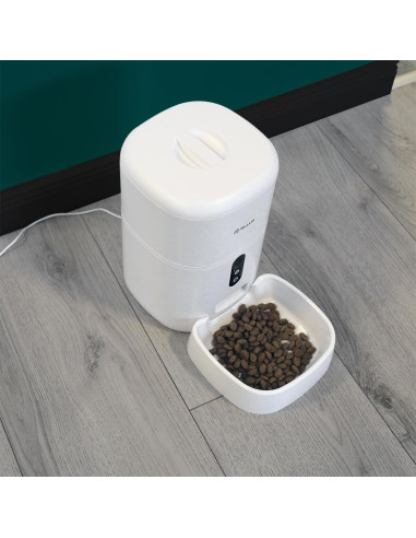 TLL331461,Tellur Dispenser de mancare Smart pentru animale de companie, capacitate 4L, Alb