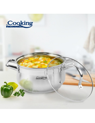 HR-MSF-047,Semioara inox + capac, 22 X 12.5 cm, 4.7 L, AMIRA HR-MSF-047,Semioara inox + capac, 22 X 12.5 cm, 4.7 L, AMIRA