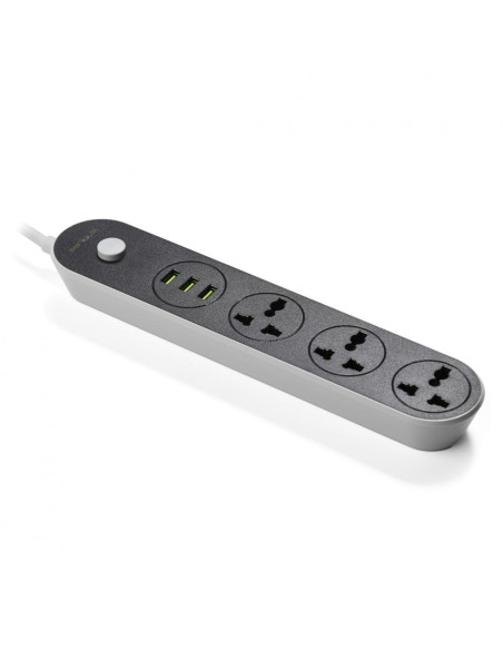 SRXS-PS33B,Prelungitor cu protectie Serioux, 3 prize universale, input 100-240V,50- 60Hz,output (Total): 2500W - 10A, 3 porturi 