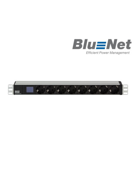 800.2054,PDU BACHMANN, 1U pt. rack 19 inch, 8 prize Schuko, intrare Schuko, max 16 A, cablu 2 m, negru, "800.2054"