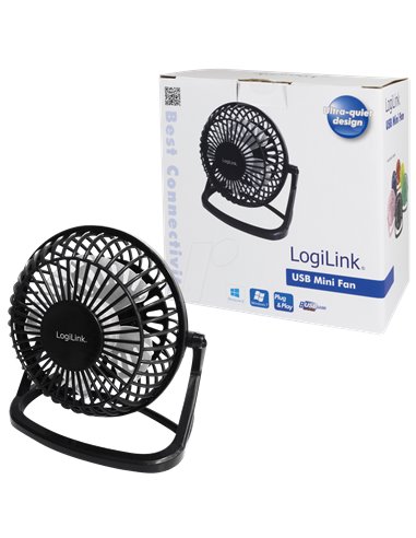 UA0192,VENTILATOR LOGILINK de birou, USB Fan, 14.65x15x9.63cm, 360 grade, on/off, black "UA0192"