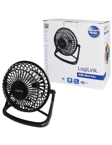UA0192,VENTILATOR LOGILINK de birou, USB Fan, 14.65x15x9.63cm, 360 grade, on/off, black "UA0192"