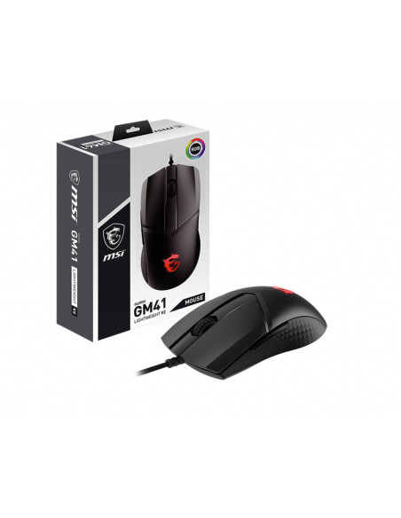 CLUTCH GM41 LIGHTWEIGHT V2,Mouse Optic MSI Clutch GM41 Lightweight V2, USB, Negru