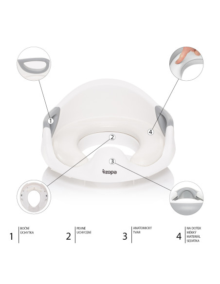BS-44426,ZOPA - Reductor anatomic pentru toaleta, colac inclus Coach Dove Grey