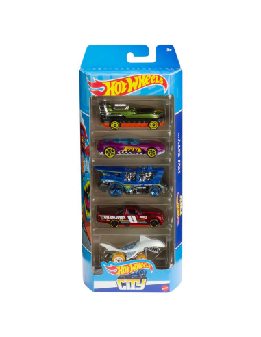 MT1806_HLY67,Set 5 Masini Hot Wheels City