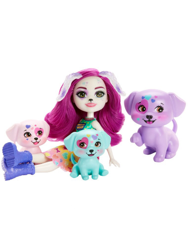 MTHKN14,Enchantimals City Tails Main Street Familia Dessei Dalmatian