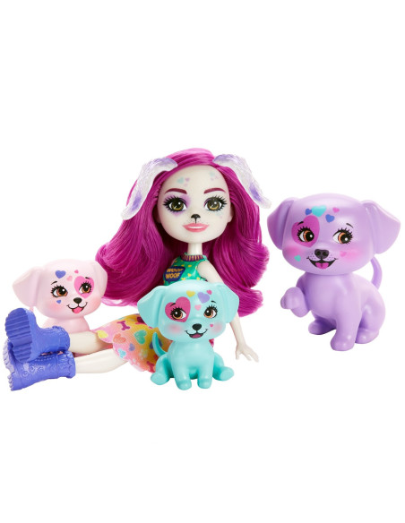 MTHKN14,Enchantimals City Tails Main Street Familia Dessei Dalmatian