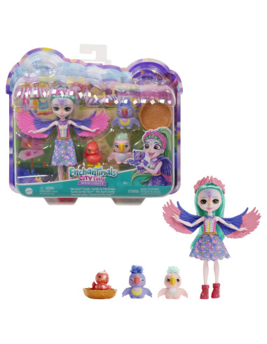 MTHKN15,Enchantimals City Tails Main Street Familia Filiei Finch