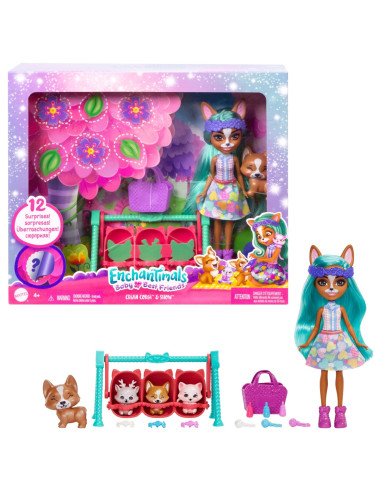 MTHLK83_HLK86,Enchantimals Baby Best Friends Set Surpriza Crizia Corgi Si Snow