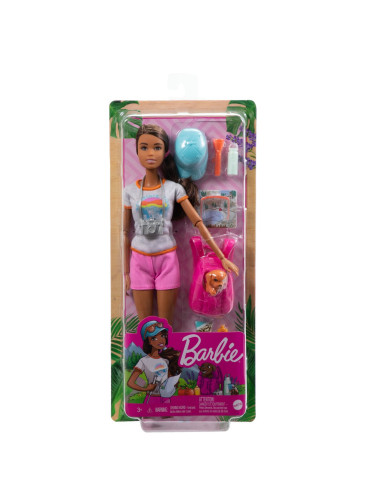 MTGKH73_HNC39,Barbie Set De Joaca Cu Accesorii Papusa Barbie In Drumetie