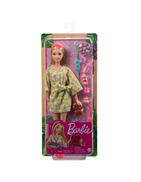 MTGKH73_HKT90,Barbie Set De Joaca Cu Accesorii Papusa Barbie O Zi La Spa