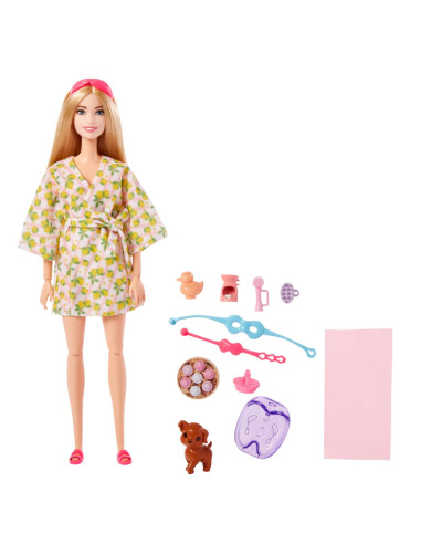 MTGKH73_HKT90,Barbie Set De Joaca Cu Accesorii Papusa Barbie O Zi La Spa