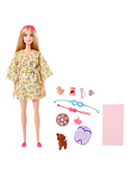 MTGKH73_HKT90,Barbie Set De Joaca Cu Accesorii Papusa Barbie O Zi La Spa