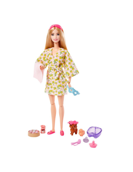MTGKH73_HKT90,Barbie Set De Joaca Cu Accesorii Papusa Barbie O Zi La Spa