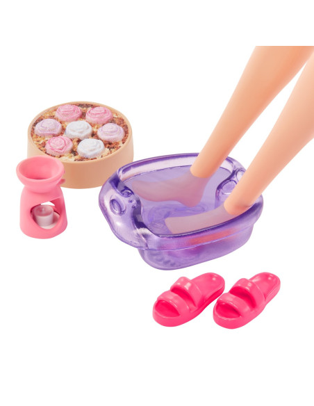 MTGKH73_HKT90,Barbie Set De Joaca Cu Accesorii Papusa Barbie O Zi La Spa
