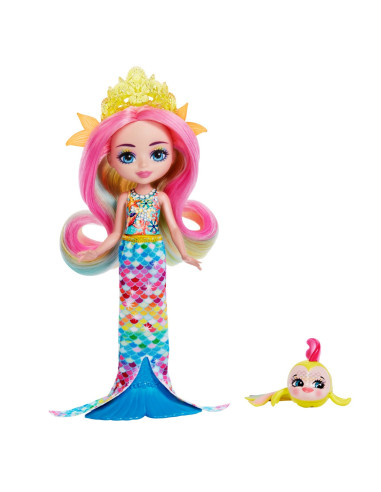 MTFNH22_HCF68,Enchantimals Papusi Si Animalute Radia Rainbow Fish Si Flo