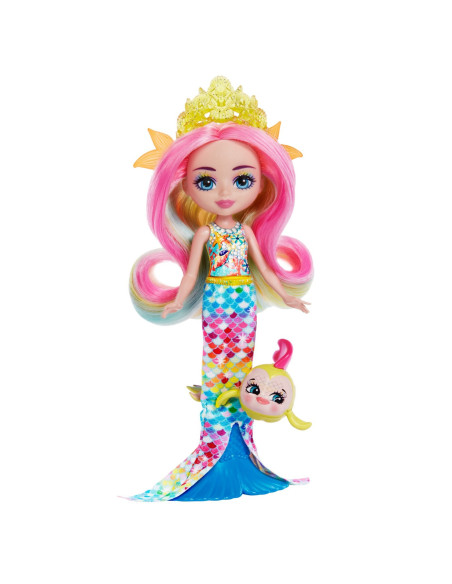 MTFNH22_HCF68,Enchantimals Papusi Si Animalute Radia Rainbow Fish Si Flo