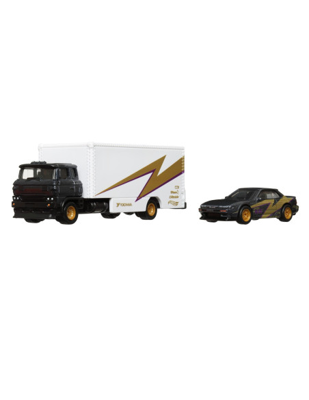 MTFLF56_HKF41,Hot Wheels Transportator Sakura Sprinter Cu Masinuta Nissan Silvia Scara 1:64