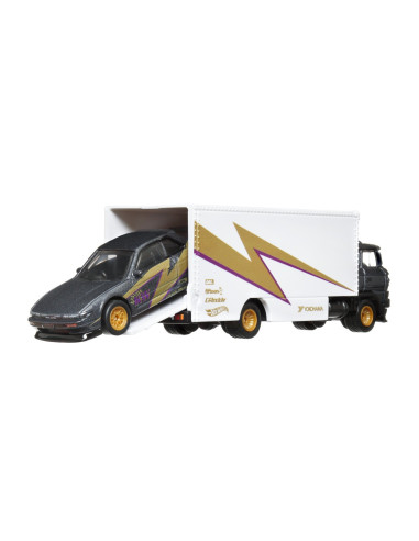 MTFLF56_HKF41,Hot Wheels Transportator Sakura Sprinter Cu Masinuta Nissan Silvia Scara 1:64