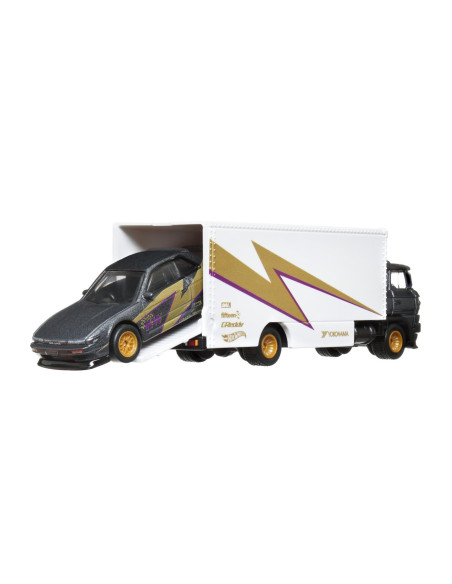 MTFLF56_HKF41,Hot Wheels Transportator Sakura Sprinter Cu Masinuta Nissan Silvia Scara 1:64