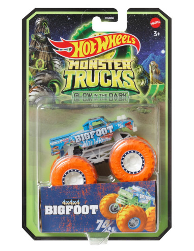 MTHCB50_HRB05,Hot Wheels Monster Truck Glow In The Dark Masinuta Bigfoot Scara 1:64