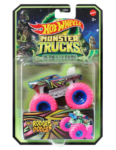 MTHCB50_HMH31,Hot Wheels Monster Truck Glow In The Dark Masinuta Rodger Dodger Scara 1:64
