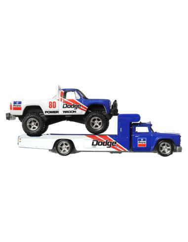 MTFLF56_HKF38,Hot Wheels Transportator Retro Rig Cu Masinuta Dodge Macho Power Wagon Scara 1:64