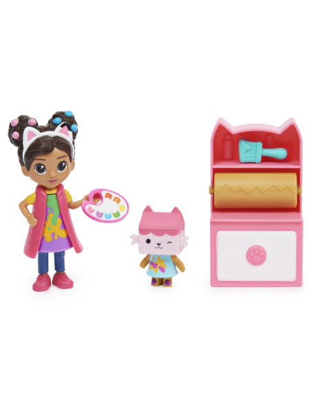 6060476_20130493,Gabbys Dollhouse Set Papusa 9.7cm Cu Pisicuta Studioul De Arta A Lui Gabby