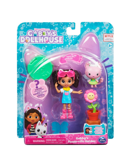 6060476_20130494,Gabbys Dollhouse Set Papusa 9.7cm Cu Pisicuta Gradina Lui Gabby