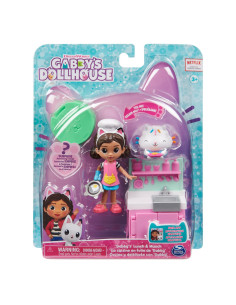 6060476_20133230,Gabbys Dollhouse Set Papusa 9.7cm Cu Pisicuta Bucataria Lui Gabby