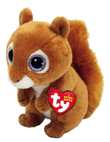 TY40196,Plus Ty 15cm Beanie Babies Veverita Maro