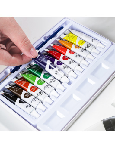 DLEC18-12,Tempera 12 culori 5ml deli
