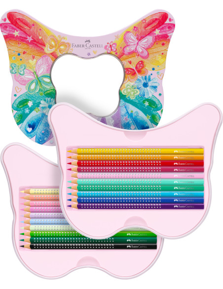 FC201971,Set cadou 20 creioane colorate sparkle butterfly faber-castell
