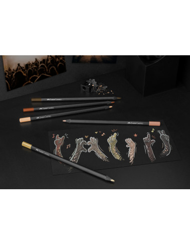 FC116414,Creioane colorate 12 culori skin tones black edition faber-castell FC116414,Creioane colorate 12 culori skin tones black edition faber-castell