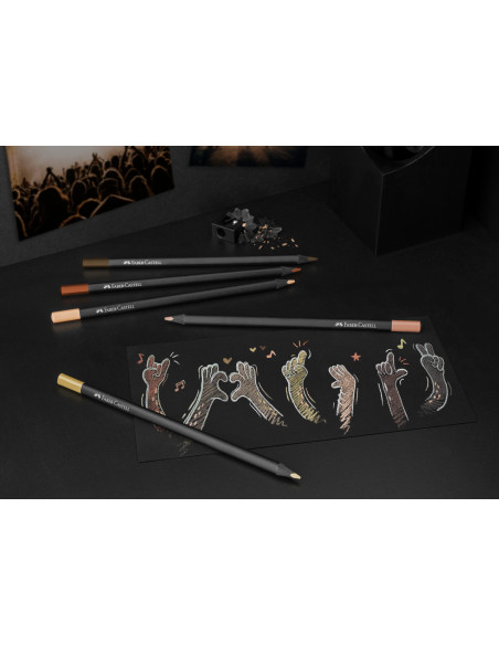 FC116414,Creioane colorate 12 culori skin tones black edition faber-castell FC116414,Creioane colorate 12 culori skin tones black edition faber-castell
