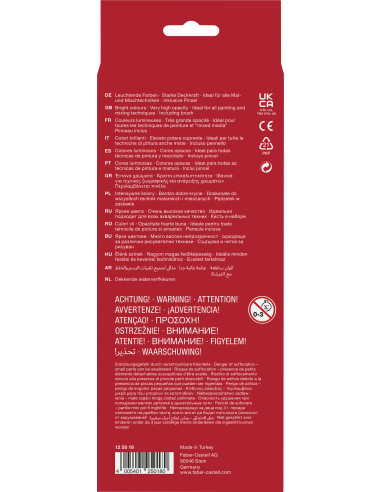 FC125018,Acuarele 12 culori 30mm + pensula 2023 faber-castell FC125018,Acuarele 12 culori 30mm + pensula 2023 faber-castell