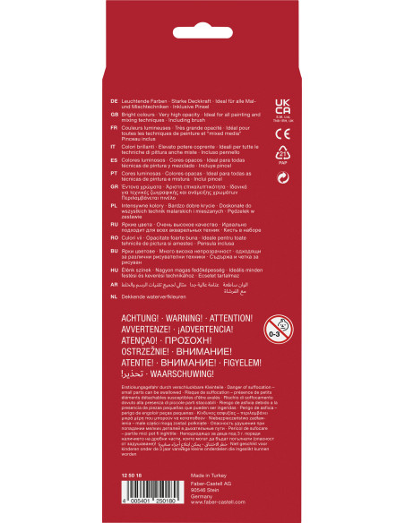 FC125018,Acuarele 12 culori 30mm + pensula 2023 faber-castell FC125018,Acuarele 12 culori 30mm + pensula 2023 faber-castell