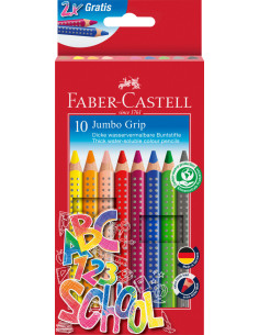 FC280922,Set promotional creioane colorate jumbo grip 10 culori faber-castell