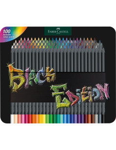 FC116490,Creioane colorate 100 culori black edition cutie metal faber-castell