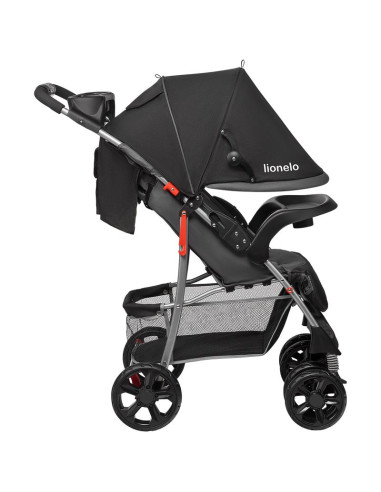 BN-LO-EMMA PLUS_STONE,Lionelo - Carucior sport Emma Plus, Cu tavita, 2 Suporturi pentru pahar, Geanta accesorii, Conform cu stan