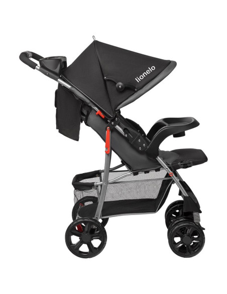 BN-LO-EMMA PLUS_STONE,Lionelo - Carucior sport Emma Plus, Cu tavita, 2 Suporturi pentru pahar, Geanta accesorii, Conform cu stan