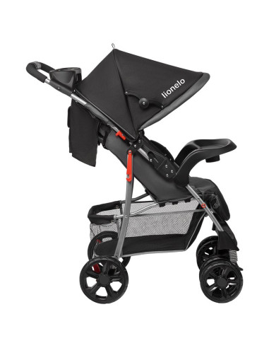 BN-LO-EMMA PLUS_STONE,Lionelo - Carucior sport Emma Plus, Cu tavita, 2 Suporturi pentru pahar, Geanta accesorii, Conform cu stan