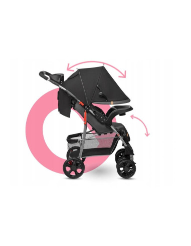 BN-LO-EMMA PLUS_STONE,Lionelo - Carucior sport Emma Plus, Cu tavita, 2 Suporturi pentru pahar, Geanta accesorii, Conform cu stan