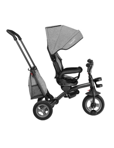 BN-LO-TRISSTONE_GREY,Lionelo - Tricicleta Tris, Mecanism de pedalare libera, Suport picioare, Control al directiei, Scaun revers