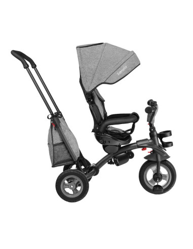 BN-LO-TRISSTONE_GREY,Lionelo - Tricicleta Tris, Mecanism de pedalare libera, Suport picioare, Control al directiei, Scaun revers