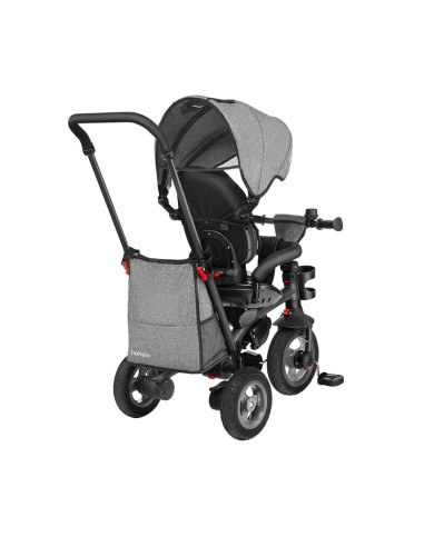 BN-LO-TRISSTONE_GREY,Lionelo - Tricicleta Tris, Mecanism de pedalare libera, Suport picioare, Control al directiei, Scaun revers